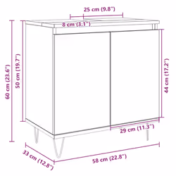 vidaXL Bathroom Cabinet Storage Cabinet Vanity Unit Sonoma Oak Engineered Wood - Additional view 8