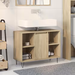 vidaXL Bathroom Cabinet Storage Cabinet Vanity Unit Sonoma Oak Engineered Wood