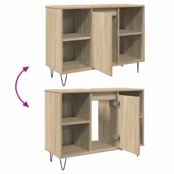 vidaXL Bathroom Cabinet Storage Cabinet Vanity Unit Sonoma Oak Engineered Wood - Additional view 6