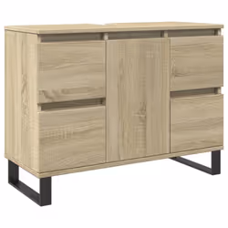 vidaXL Bathroom Cabinet Storage Cabinet Vanity Unit Sonoma Oak Engineered Wood
