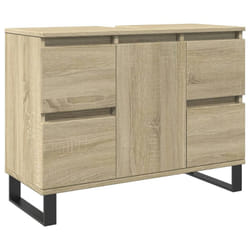 vidaXL Bathroom Cabinet Storage Cabinet Vanity Unit Sonoma Oak Engineered Wood