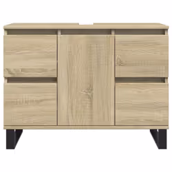 vidaXL Bathroom Cabinet Storage Cabinet Vanity Unit Sonoma Oak Engineered Wood