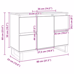 vidaXL Bathroom Cabinet Storage Cabinet Vanity Unit Sonoma Oak Engineered Wood - Additional view 8