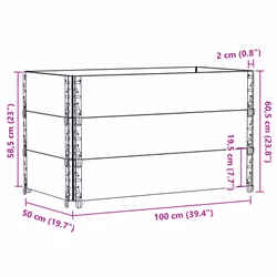 vidaXL Pallet Collars Garden Raised Bed Vegetable Planter Box Solid Wood Pine - dark brown, 100 x 50 cm/ 3 pcs - Additional view 3