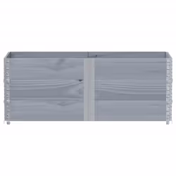 vidaXL Pallet Collars Garden Raised Bed Vegetable Planter Box Solid Wood Pine - grey, 150 x 50 cm/ 3 pcs - Additional view 2