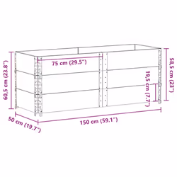 vidaXL Pallet Collars Garden Raised Bed Vegetable Planter Box Solid Wood Pine - grey, 150 x 50 cm/ 3 pcs - Additional view 3