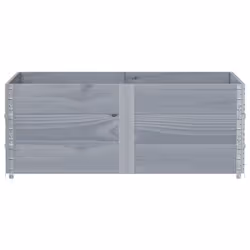 vidaXL Pallet Collars Garden Raised Bed Vegetable Planter Box Solid Wood Pine - grey, 150 x 100 cm/ 3 pcs - Additional view 2