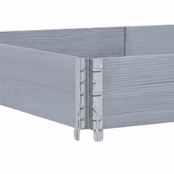 vidaXL Pallet Collars Garden Raised Bed Vegetable Planter Box Solid Wood Pine - grey, 150 x 100 cm/ 3 pcs - Additional view 4