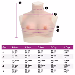 vidaXL SiliconeÂ BreastplateÂ for Crossdressers Fake Breast Forms Tan H Cup - caucasian, c/ silicon
