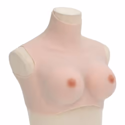 vidaXL Silicone Breastplate for Crossdressers Fake Breast Forms Tan H Cup - caucasian, d/ silicon