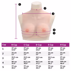 vidaXL SiliconeÂ BreastplateÂ for Crossdressers Fake Breast Forms Tan H Cup - caucasian, e/ silicon