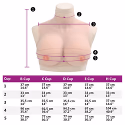 vidaXL SiliconeÂ BreastplateÂ for Crossdressers Fake Breast Forms Tan H Cup - caucasian, h/ cotton