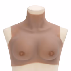 vidaXL SiliconeÂ BreastplateÂ for Crossdressers Fake Breast Forms Tan H Cup - tan, b/ cotton