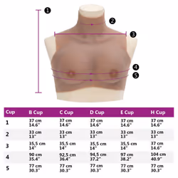 vidaXL SiliconeÂ BreastplateÂ for Crossdressers Fake Breast Forms Tan H Cup - tan, b/ cotton