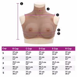 vidaXL SiliconeÂ BreastplateÂ for Crossdressers Fake Breast Forms Tan H Cup - tan, d/ silicon