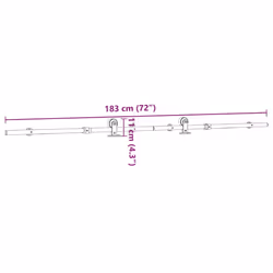 vidaXL Sliding Door Hardware Kit 200 cm Stainless Steel Silver - 183 cm