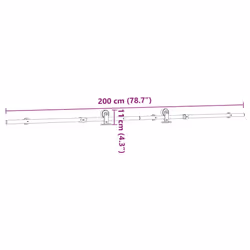 vidaXL Sliding Door Hardware Kit 200 cm Stainless Steel Silver - 200 cm