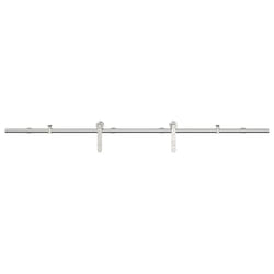 vidaXL Sliding Door Hardware Kit Sliding Barn Door Stainless Steel Silver - 183 cm