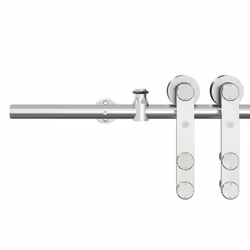 vidaXL Sliding Door Hardware Kit Sliding Barn Door Stainless Steel Silver - 183 cm - Additional view 10