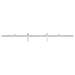vidaXL Sliding Door Hardware Kit Sliding Barn Door Stainless Steel Silver - 200 cm