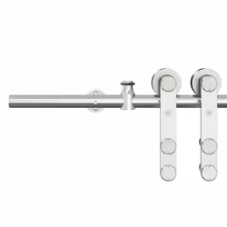 vidaXL Sliding Door Hardware Kit Sliding Barn Door Stainless Steel Silver - 200 cm - Additional view 10