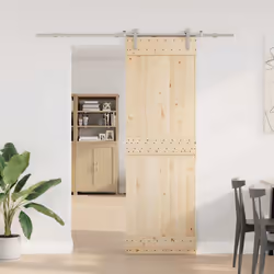 vidaXL Sliding Door Hardware Kit Sliding Barn Door Stainless Steel Silver - 200 cm