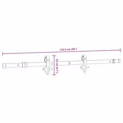 vidaXL Sliding Door Hardware Kit 152.5 cm Steel Black sliding door hardware