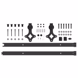 vidaXL Sliding Door Hardware Kit 152.5 cm Steel Black sliding door hardware - Additional view 4