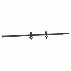 vidaXL Sliding Door Hardware Kit 213.5 cm Steel Black sliding door hardware