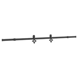 vidaXL Sliding Door Hardware Kit 213.5 cm Steel Black sliding door hardware