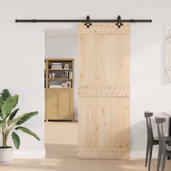 vidaXL Sliding Door Hardware Kit 213.5 cm Steel Black sliding door hardware