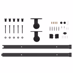 vidaXL Sliding Door Hardware Kit 152.5 cm Steel Black sliding door hardware - Additional view 4
