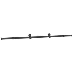 vidaXL Sliding Door Hardware Kit 213.5 cm Steel Black sliding door hardware