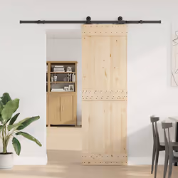 vidaXL Sliding Door Hardware Kit 213.5 cm Steel Black sliding door hardware
