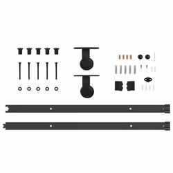 vidaXL Sliding Door Hardware Kit 213.5 cm Steel Black sliding door hardware - Additional view 4