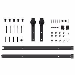 vidaXL Sliding Door Hardware Kit 152.5 cm Steel Black sliding door hardware - Additional view 4