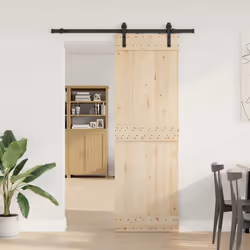 vidaXL Sliding Door Hardware Kit 213.5 cm Steel Black sliding door hardware