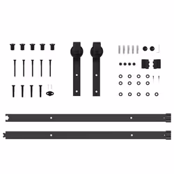 vidaXL Sliding Door Hardware Kit 213.5 cm Steel Black sliding door hardware - Additional view 4