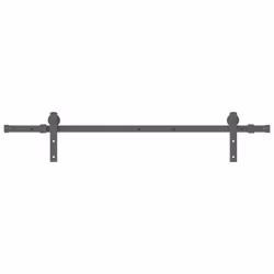 vidaXL Sliding Door Hardware Kit 183 cm Steel Black sliding door hardware - 152 cm