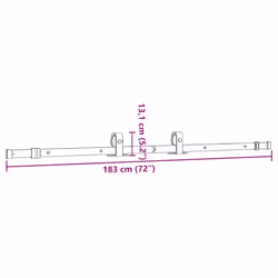 vidaXL Sliding Door Hardware Kit 213 cm Steel Black sliding door hardware - 183 cm