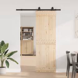 vidaXL Sliding Door Hardware Kit 213 cm Steel Black sliding door hardware - 152.5 cm