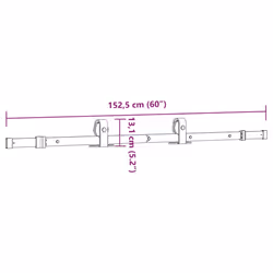 vidaXL Sliding Door Hardware Kit 213 cm Steel Black sliding door hardware - 152.5 cm