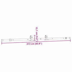 vidaXL Sliding Door Hardware Kit 213 cm Steel Black sliding door hardware - 213 cm