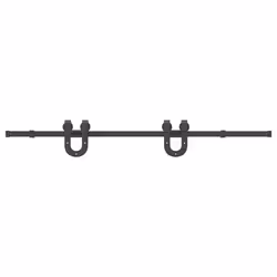 vidaXL Sliding Door Hardware Kit 183 cm Steel Black sliding door hardware - 183 cm
