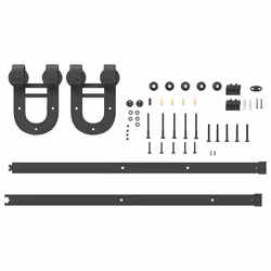 vidaXL Sliding Door Hardware Kit 183 cm Steel Black sliding door hardware - 183 cm - Additional view 4