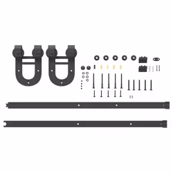 vidaXL Sliding Door Hardware Kit 183 cm Steel Black sliding door hardware - 200 cm - Additional view 4