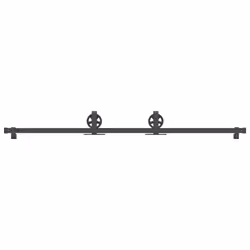 vidaXL Sliding Door Hardware Kit 200 cm Steel Black sliding door hardware - 183 cm