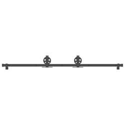 vidaXL Sliding Door Hardware Kit 200 cm Steel Black sliding door hardware - 183 cm