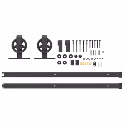 vidaXL Sliding Door Hardware Kit 200 cm Steel Black sliding door hardware - 183 cm - Additional view 4