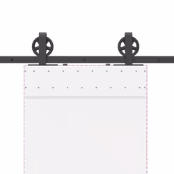 vidaXL Sliding Door Hardware Kit 200 cm Steel Black sliding door hardware - 183 cm - Additional view 7